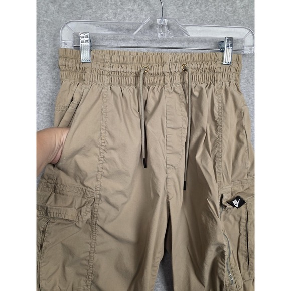 Nike Pants Mens Medium Tan Cargo Joggers Elastic Waist Zip Pocket Ankle Cuffs - Picture 5 of 15